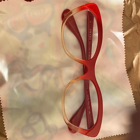 Prada Accessories - Prada Red and Clear Women's Glasses PDO-101